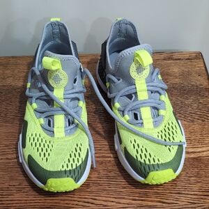 Nike Neon Yellow and Gray Huarache Sneakers Size 9.5